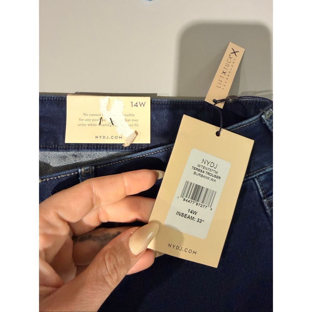 NYDJ Teresa Trouser Jeans Burbank Dark Enzyme Wash 14W - Picture 5 of 5
